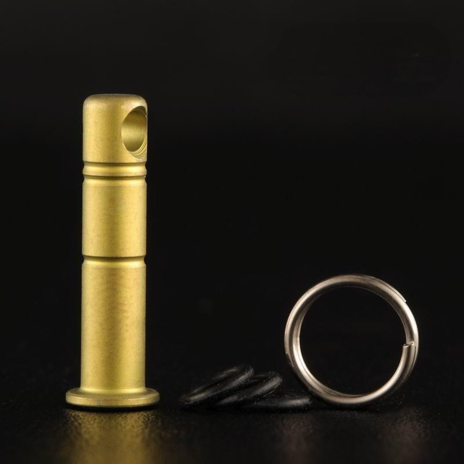 Titanium Lanyard Bead Bolt Holder With Split Ring Keychain Necklace Pendant DIY