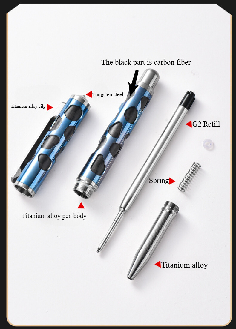 TC4 Titan Alloy Survival Tactical Pen Ballpoint Pen EDC Outdoor Packet Tool