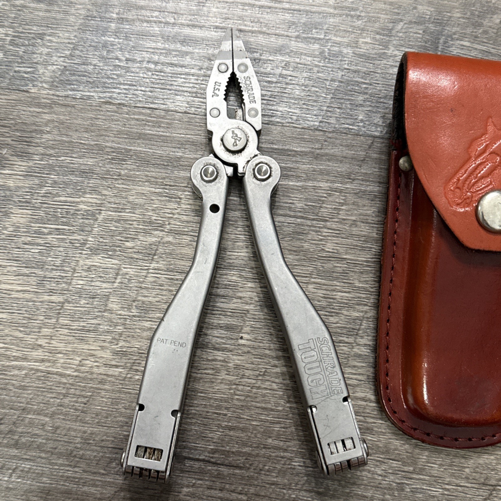 Schrade Tough-Tool Multi-Tool Pliers Knife with Leather Sheath! Made In USA