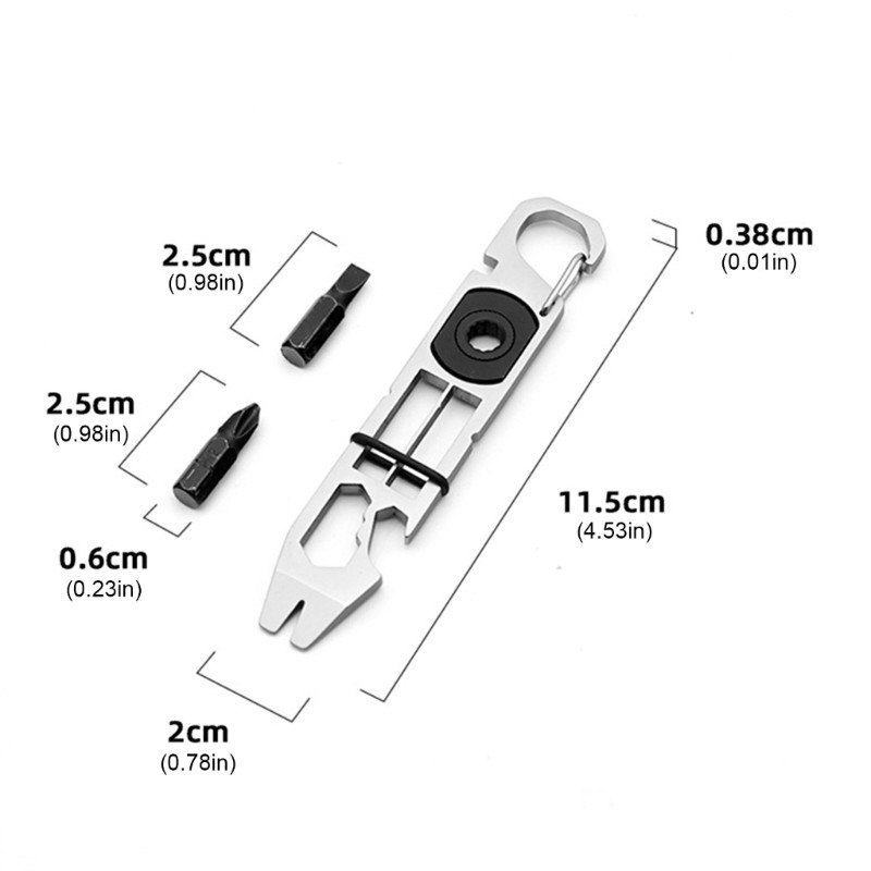 Steel Multipurpose Bottle Opener Key Holder Camping Hiking Multitool Keychain