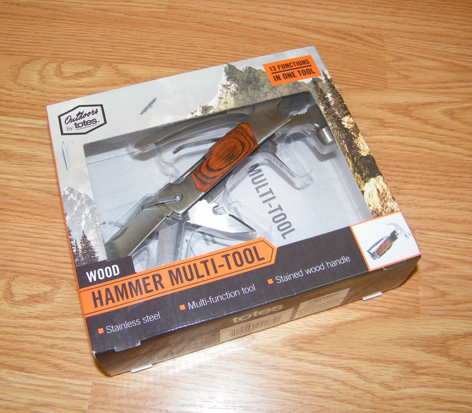 Outdoor by Totes 13 Functions Stainless Steel Stained Wood Handle Multi Tool