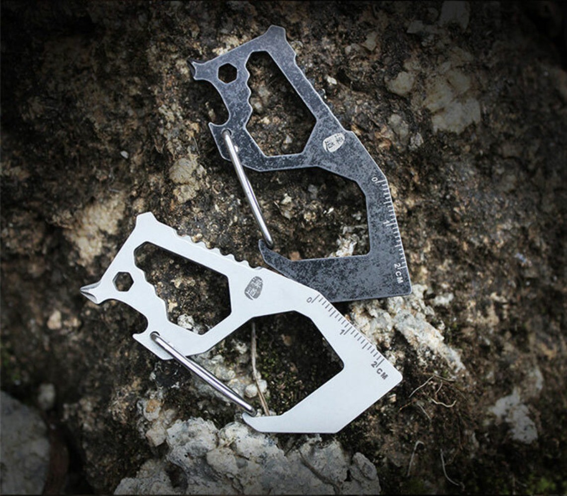 EDC High Stainless Steel Multifunction Keychain Key Carabiner Opener Wrench Tool