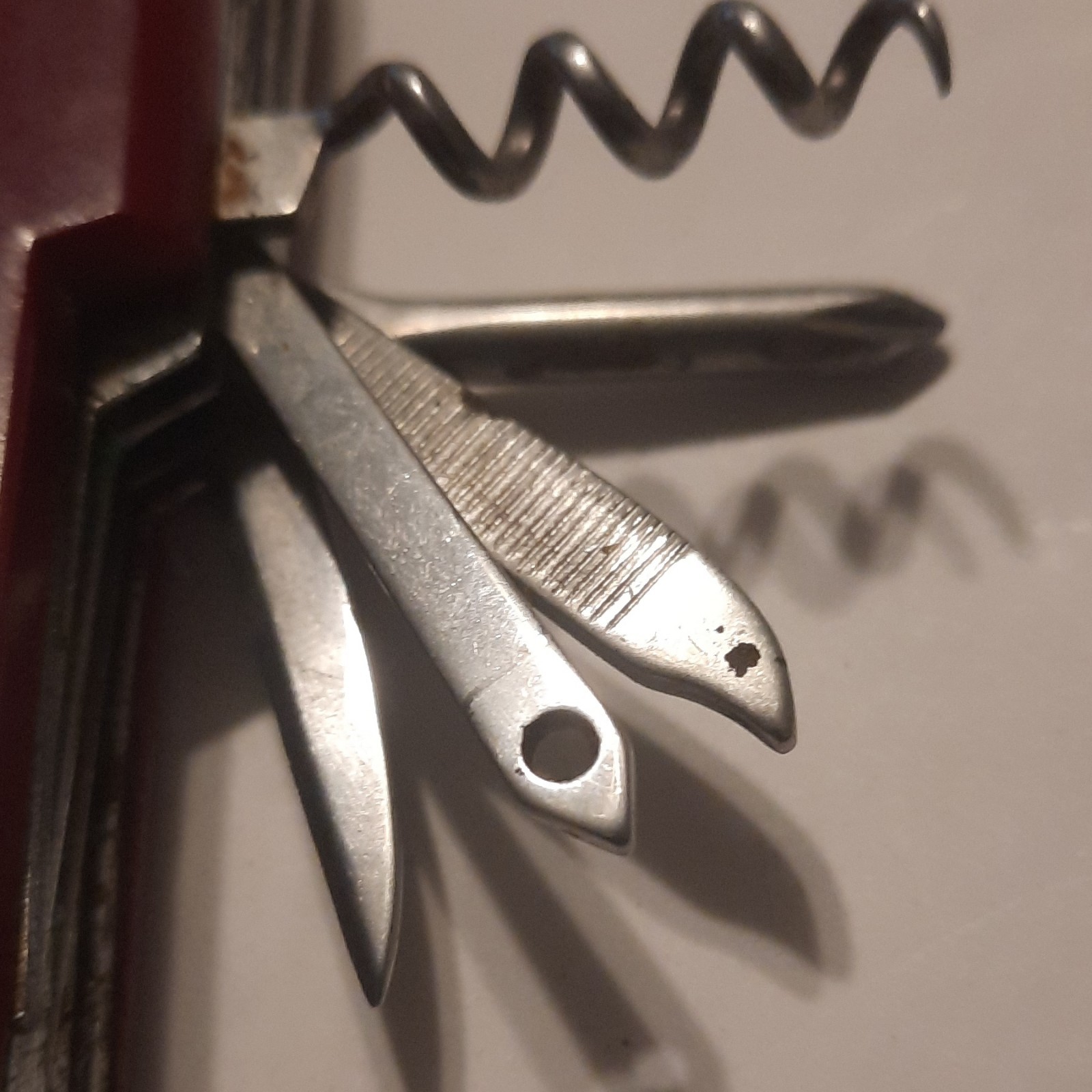 Red Multi-Tool Pocket Knife Stainless Steel with Knife, Scissors, Corkscrew