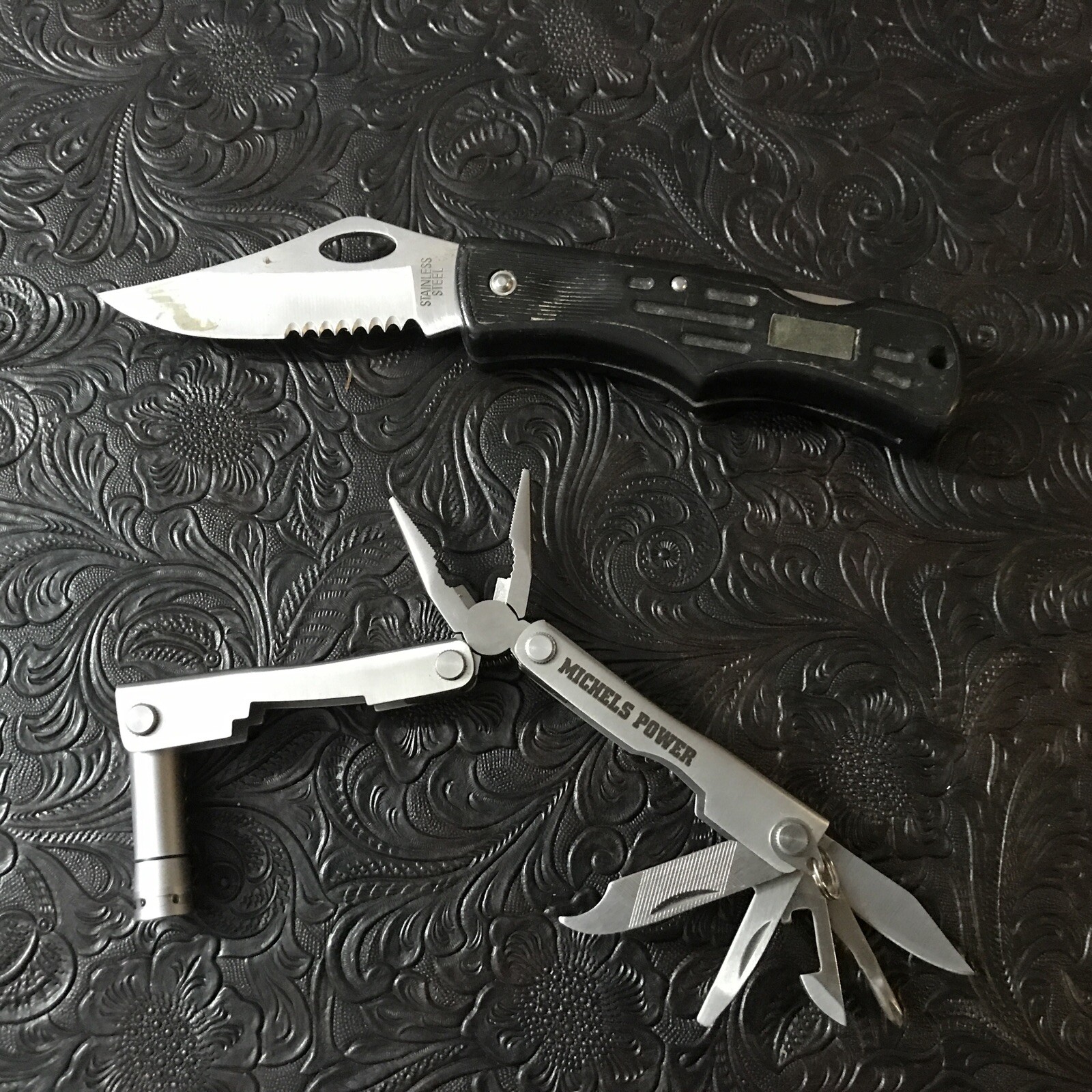 Steel Multi-tool With Pocket Clip And Pocket Knife