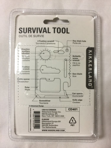 Survival Tool CD401 Stainless Steel 11 Multifunction Tool W/Pouch, by KIKKERLAN