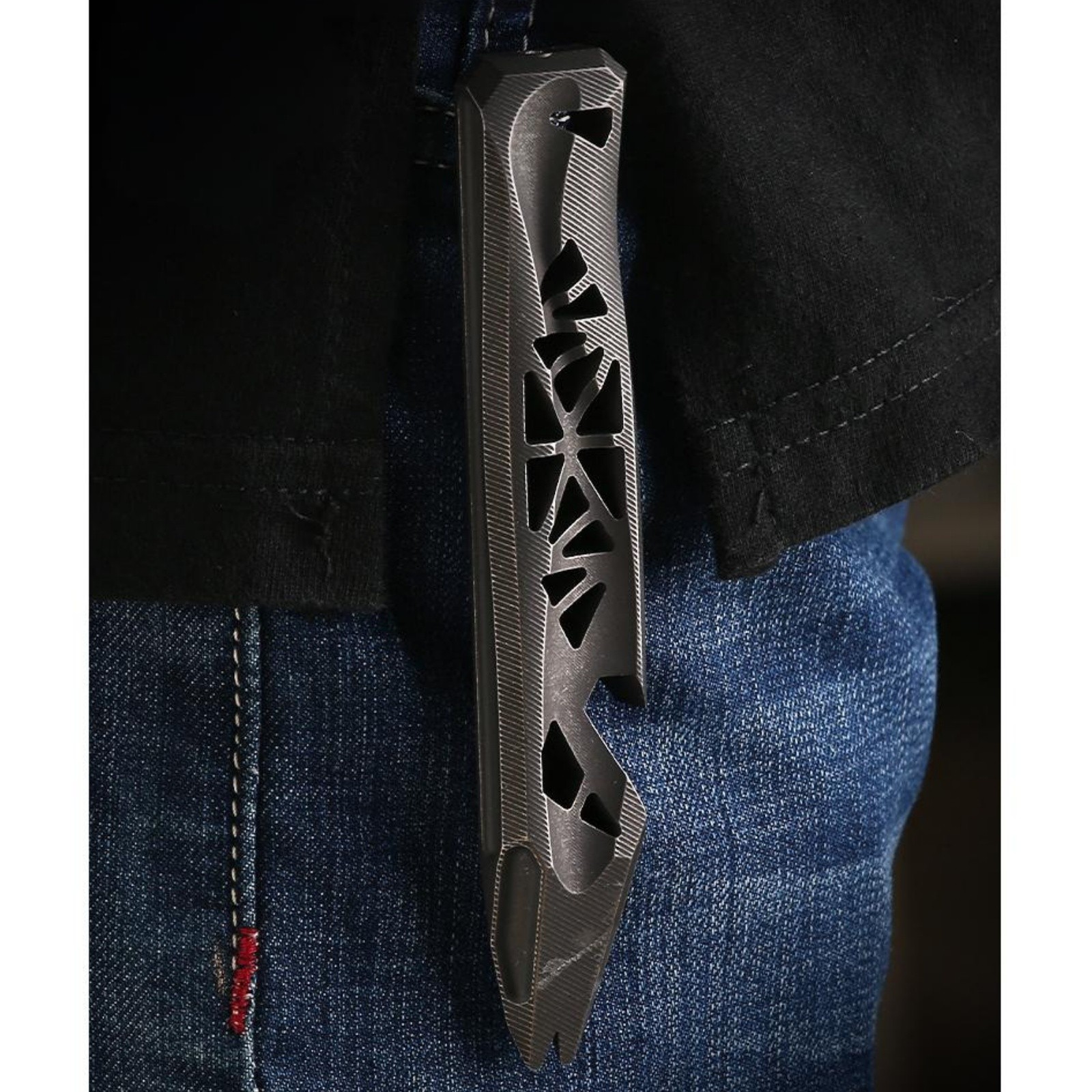 Titanium Alloy Outdoor EDC Mini Pry Bar Multi-Tool with Clip Portable