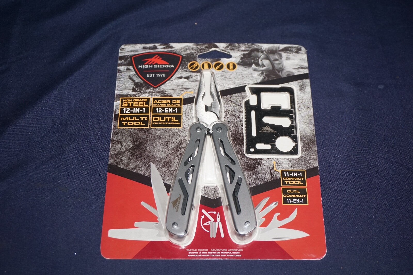 HIGH SIERRA 12-IN-1 MULTI-PLIERS TOOL + 11-IN-1 COMPACT TOOL STAINLESS STEEL