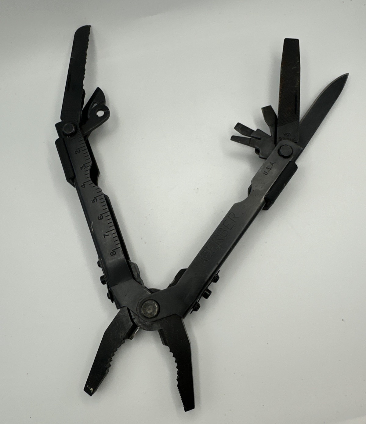 Vintage Gerber Black 10-in-1 Multi Tool Stainless Black with Simonds File