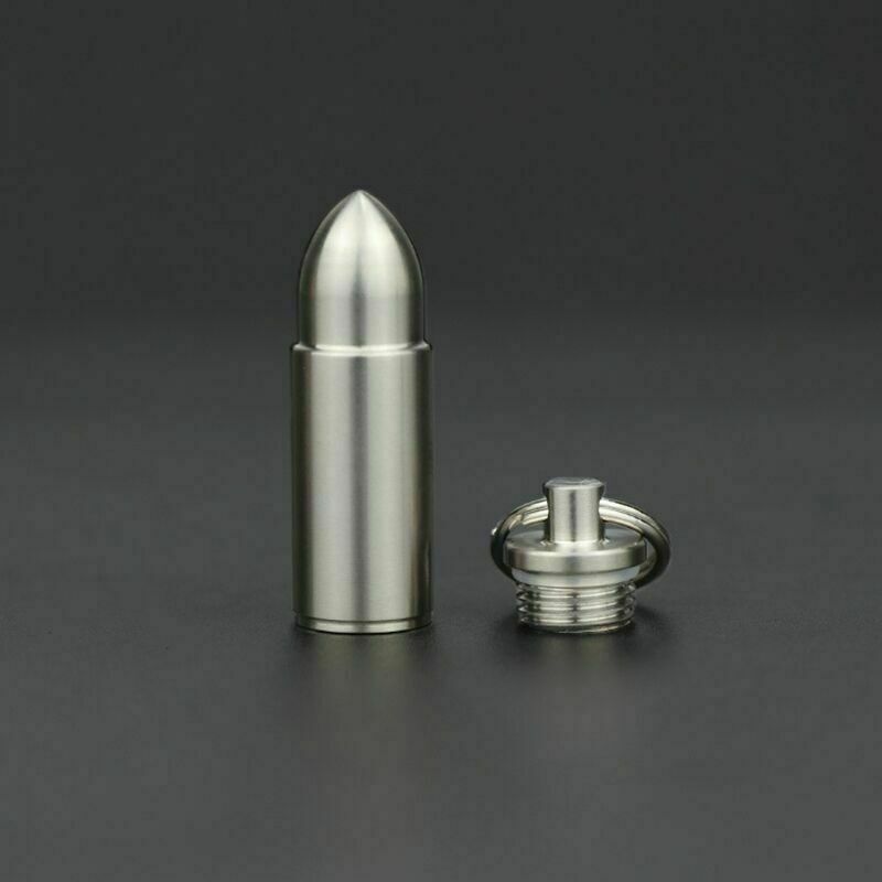 EDC Titanium Waterproof Sealed Box Portable Medicine Bottle Key Pendant Tank