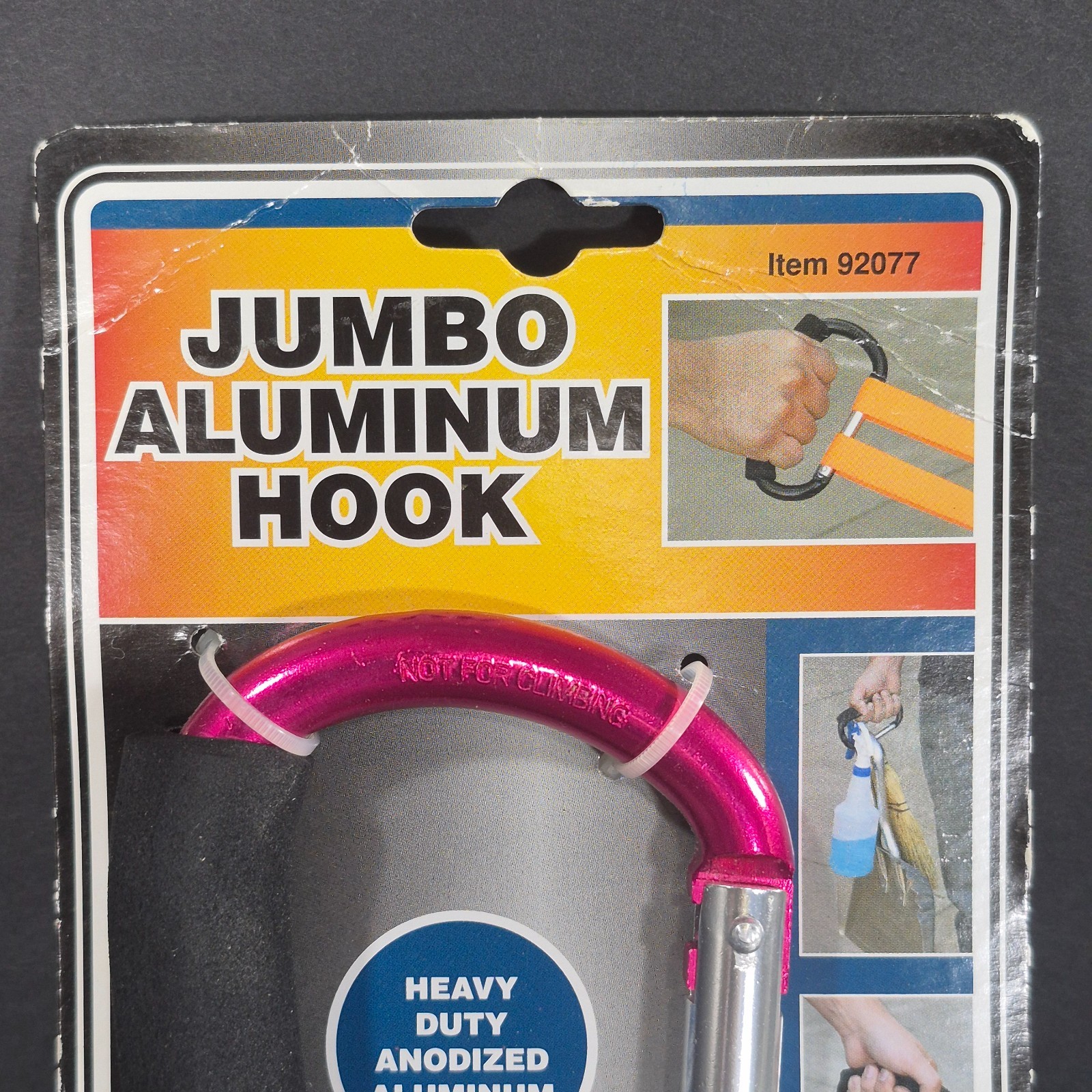 Jumbo Aluminum Hook: Heavy Duty Anodized Aluminum Jumbo Multi Use Hook, Pink