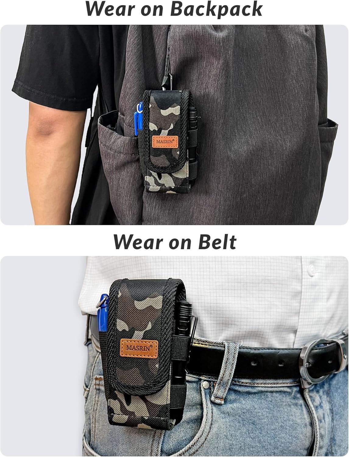 Camo Multitool Sheath – Versatile Pocket Knife Holder with 3 Wearing Modes