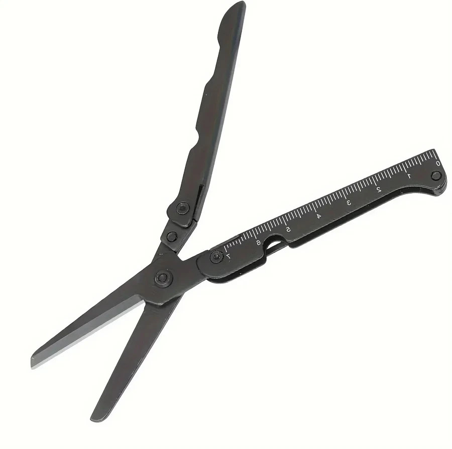 1pc Multifunctional Folding Stainless Steel Survival Scissors Portable EDC Tool