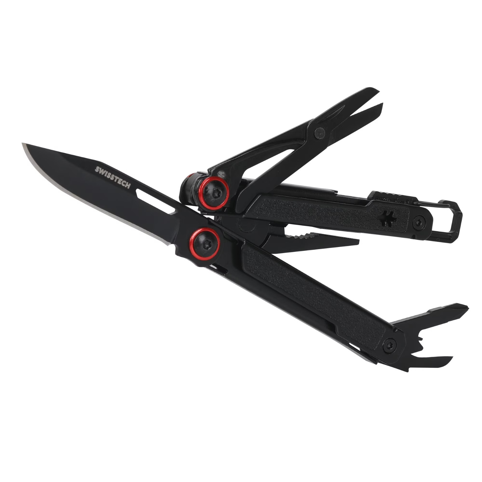 Swiss Tech Uberall 11-in-1 Folding Mini Multi-Tool Ultra Compact with Leather Sh