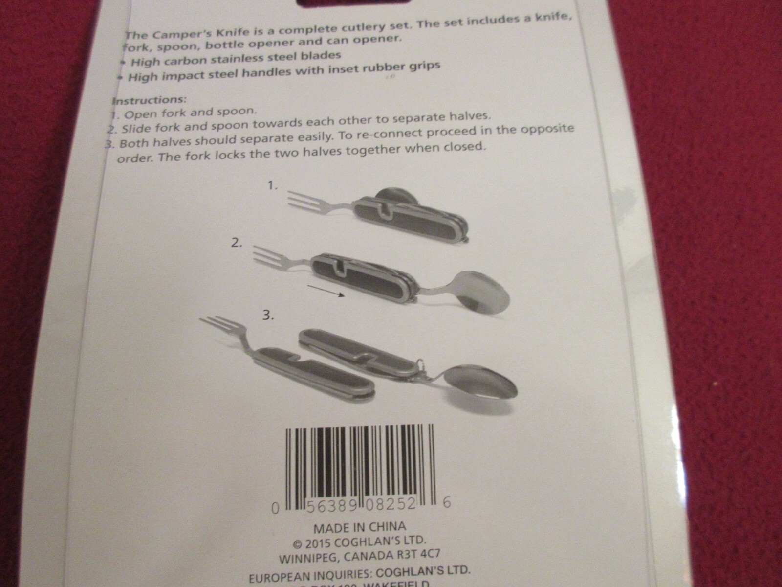 COGHLANS CAMPERS KNIFE HOBO POCKET TOOL STAINLESS STEEL 5 FUNCTION UTENSIL SET