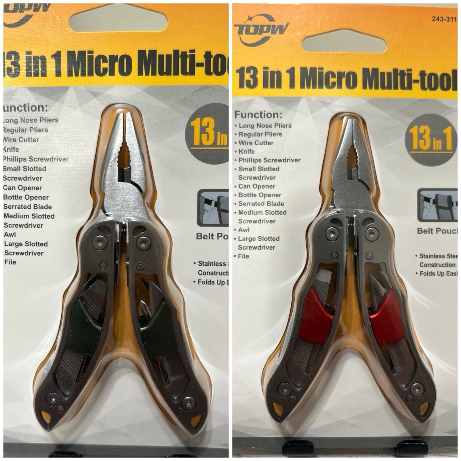 Sparrow’s EDC Special Topw 13 in 1 Micro Multi-tool Stainless Steel (3 Color Av)