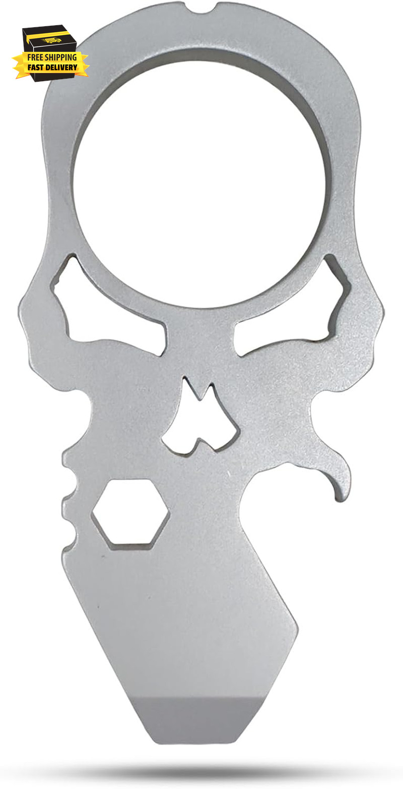 Skull Gear Shard 4-In-1 Keychain Bottle Opener Multitool with Screwdriver, Gifts