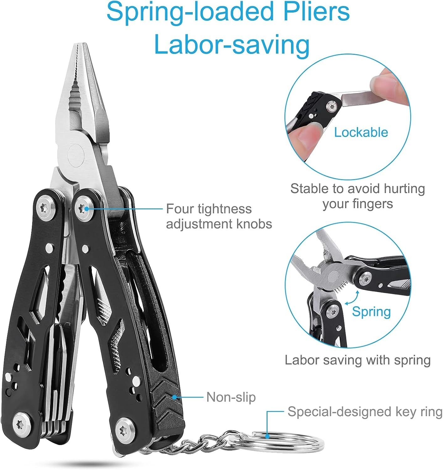 Mini Multitool Knife 12 in 1 Small Pocket Multi Tool with Knife and Pliers