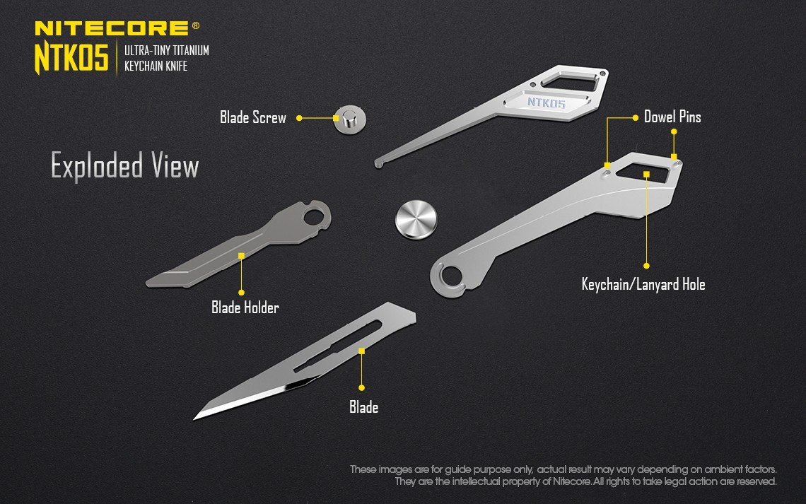 Nitecore NTK05 Knife Keychain Folding Knives Titanium Alloy Scalpel Blade Handle