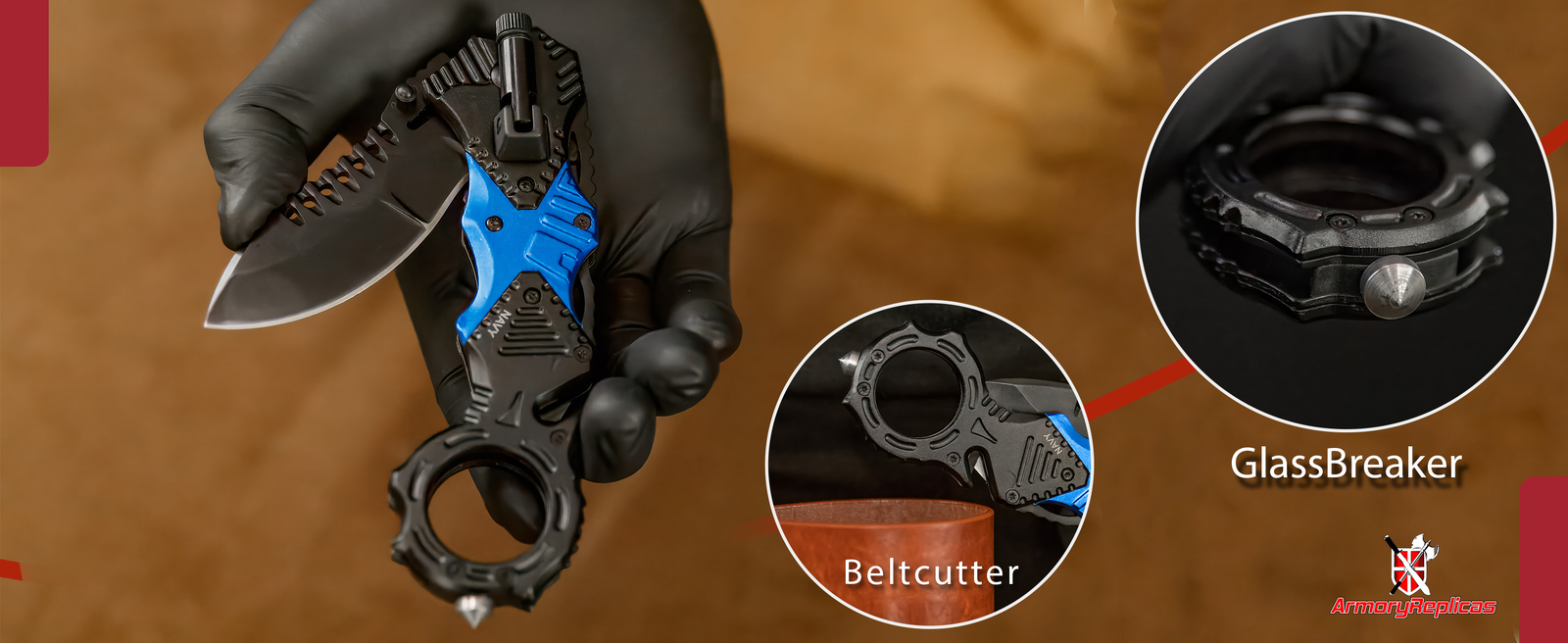 Amphibious Assault Floodlight Knife | Tactical Navy Military Emergency Pocket