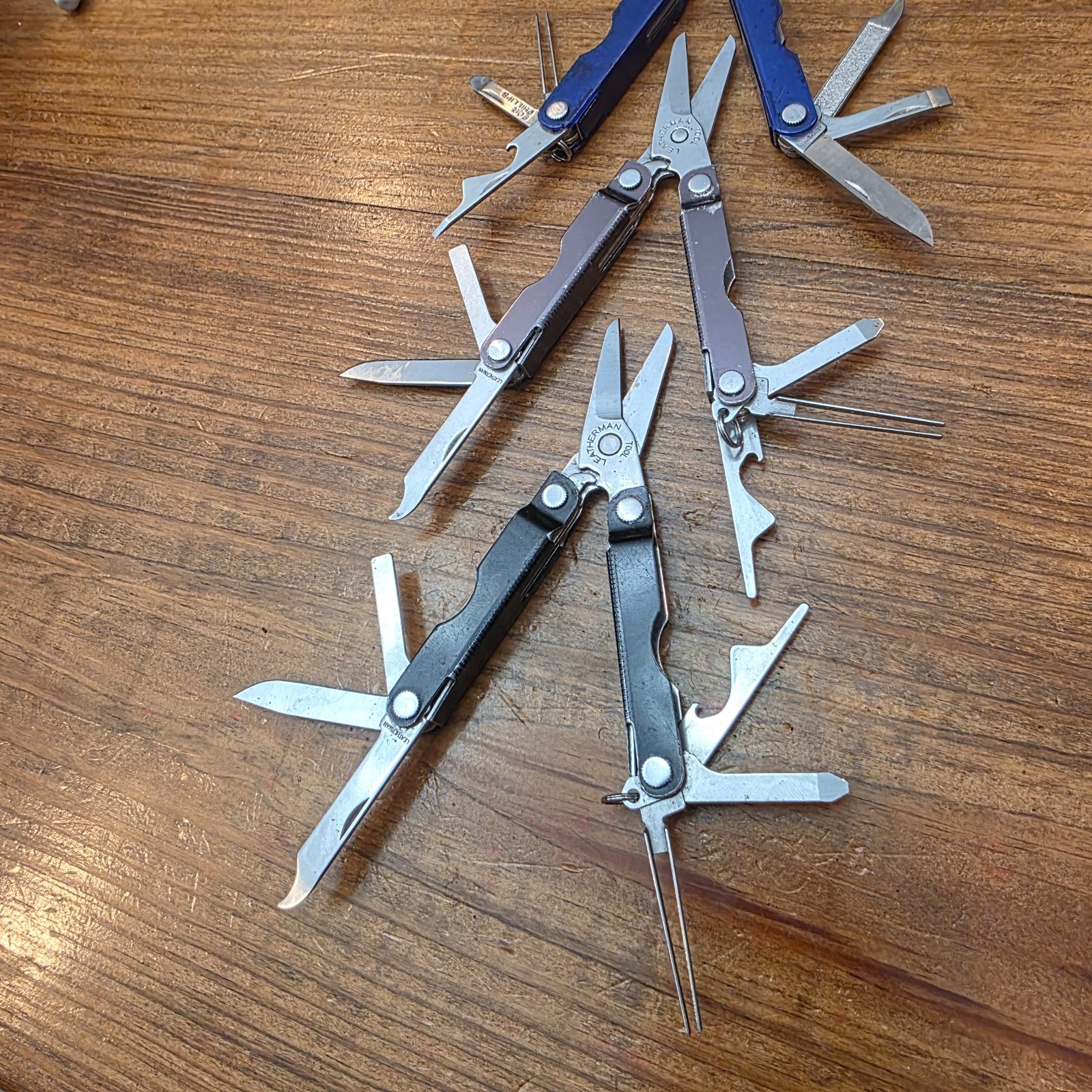 Leatherman MICRA Multi-Tool – Stainless Steel – Lot of 3 – Blue Black Colors