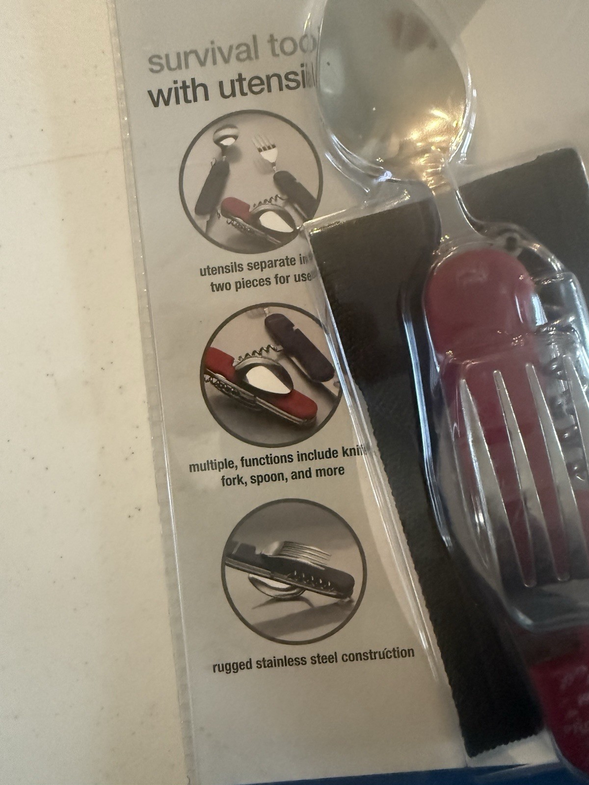 Protocol Survival Multi Tool with Utensils That Separate for Use, New Package