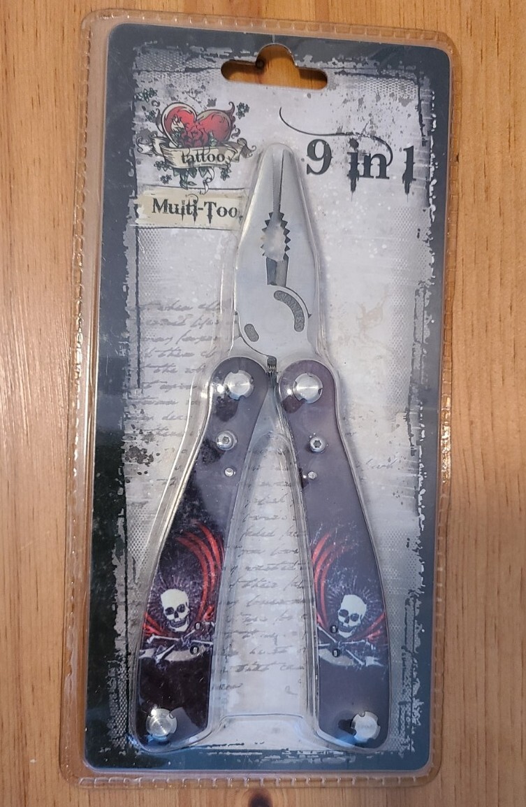NEW NOS Iron Bridge Tools – Tattoo 9 in 1 Multi Tool – Skulls Design