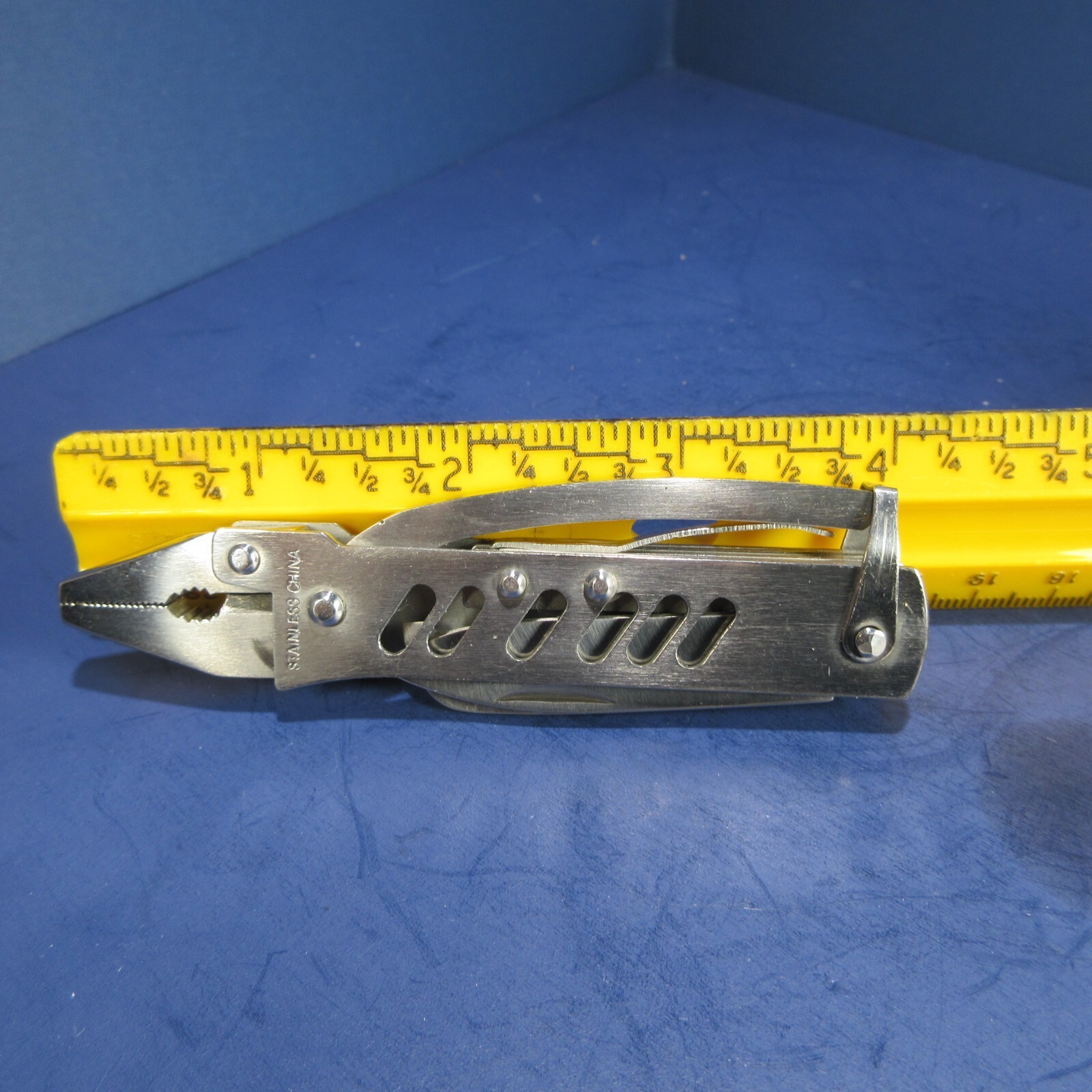 Multi-Tool All Stainless-Steel w/Pocket Clip & Nylon Belt Sheath EDC