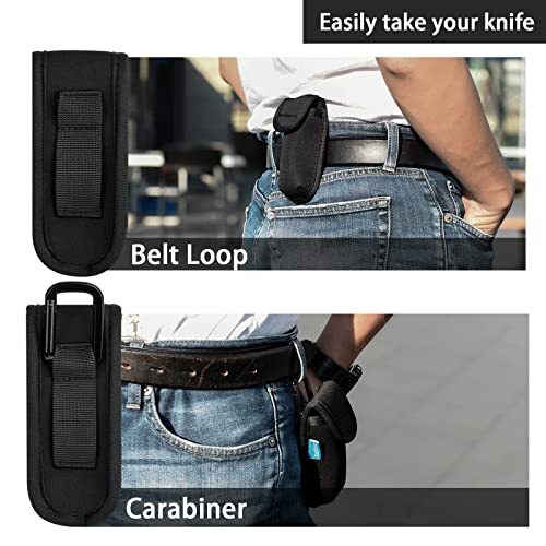 Pocket Knife Holder, Multitool Sheath Utility Knife Holster with Carabiner, 4”