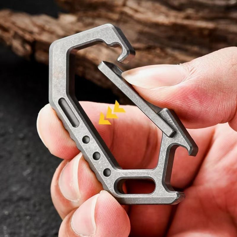 Titanium Keychain Carabiner Clip Key Holder Organizer with Bottle Opener EDC