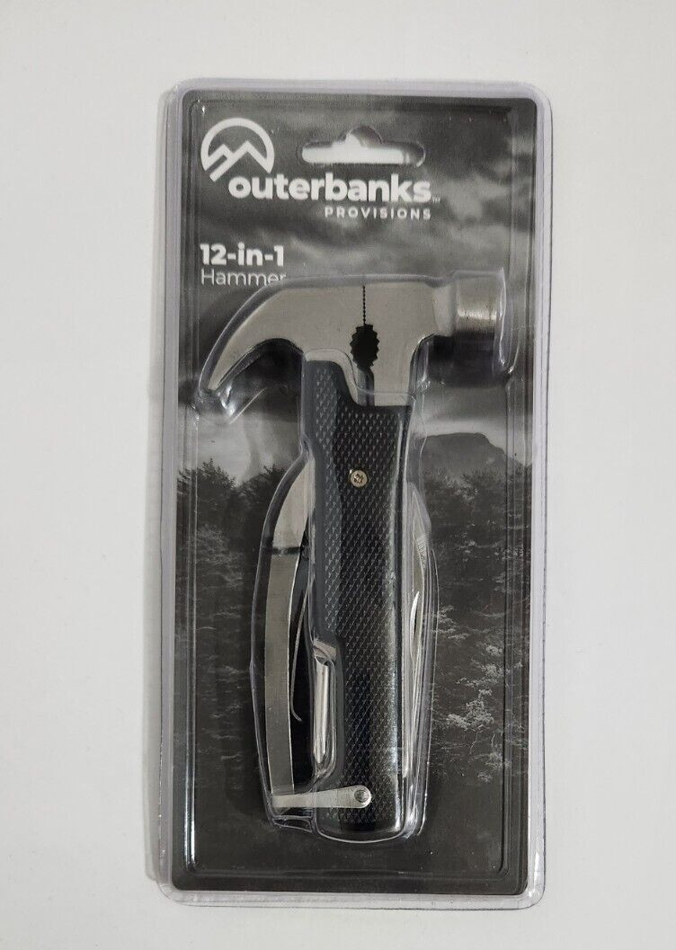 Outerbanks Provisions Multi Tool 12-in-1 Mini Hammer Utility Survival Kit – New