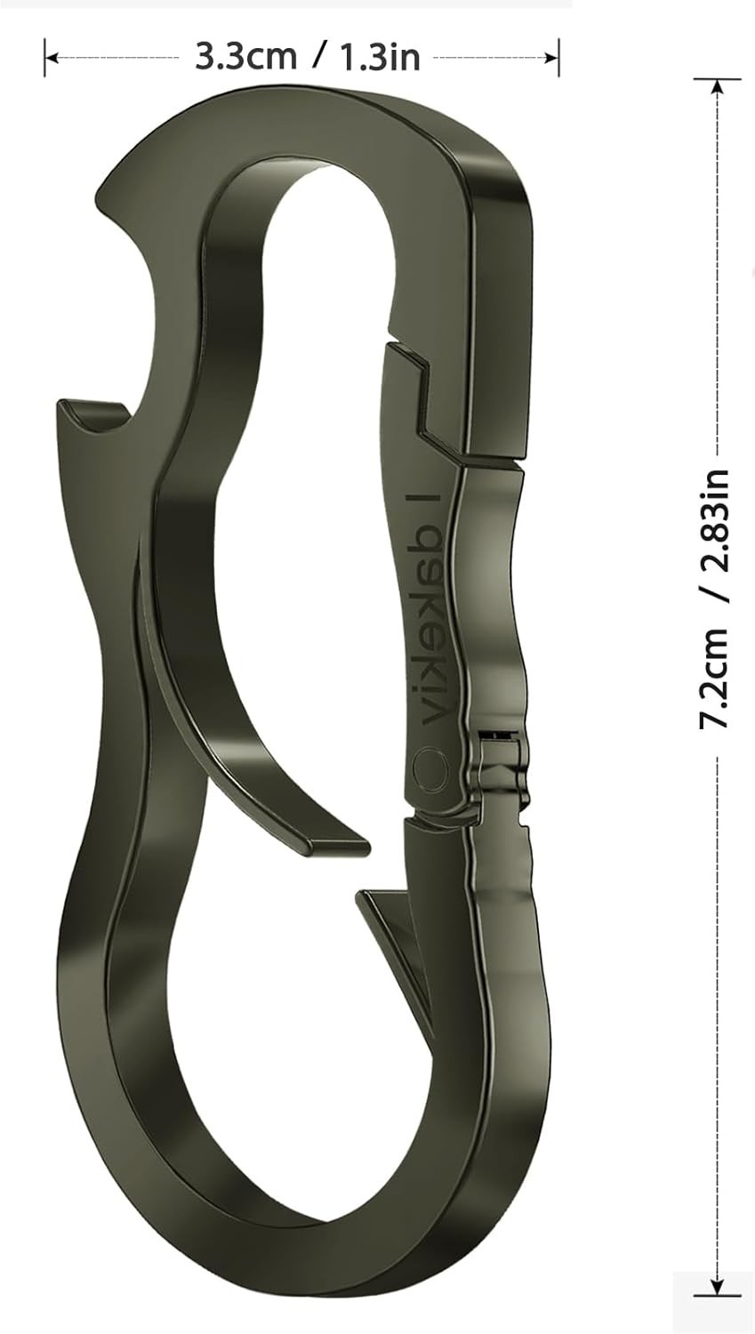 Dual Carabiner Keychain Tool with Bottle Opener – Stylish & Lightweight Design