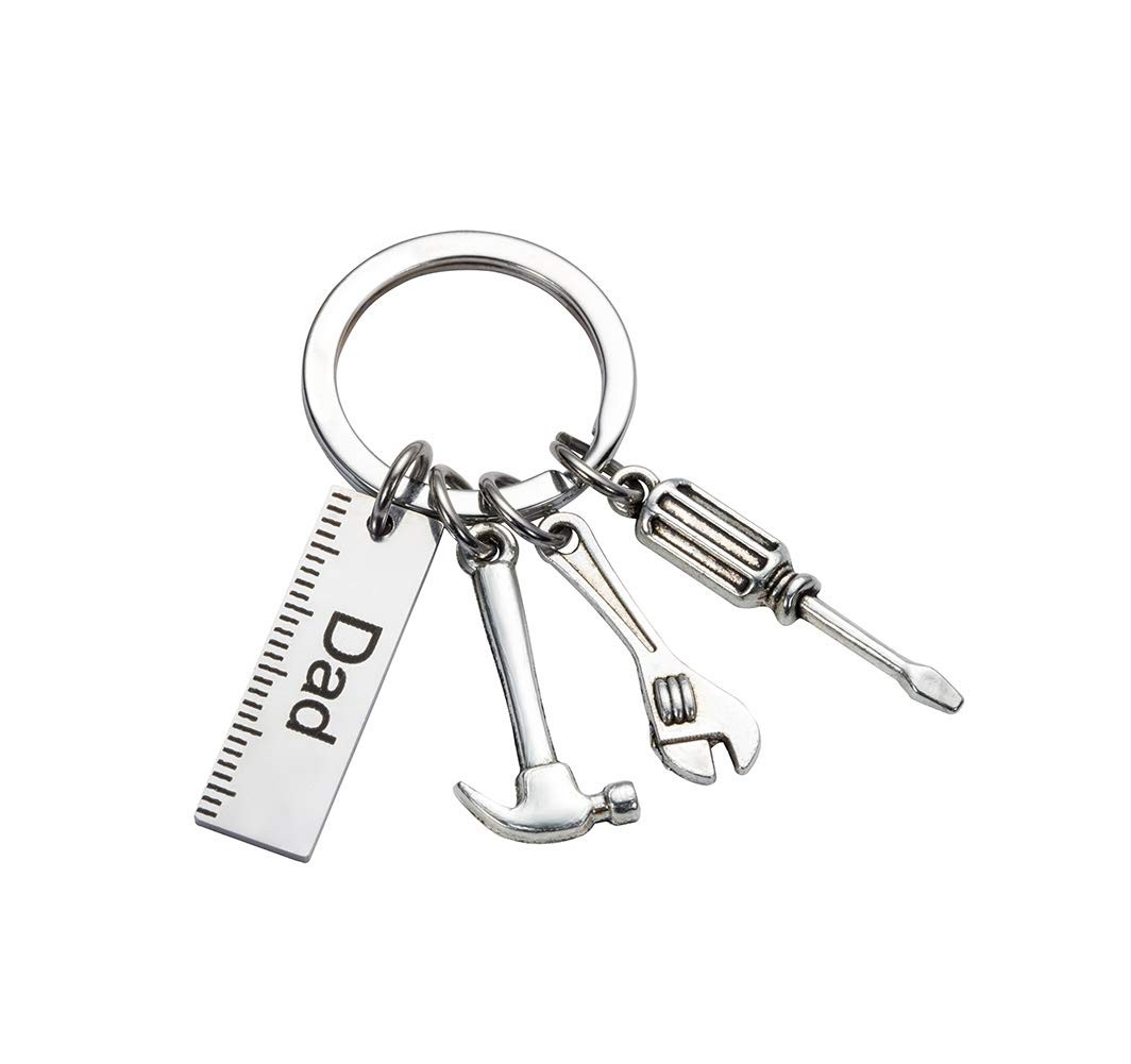 Pop Keychain with Ruler Hammer Wrench Screwdriver Gifts for Dad, Father’s Day…