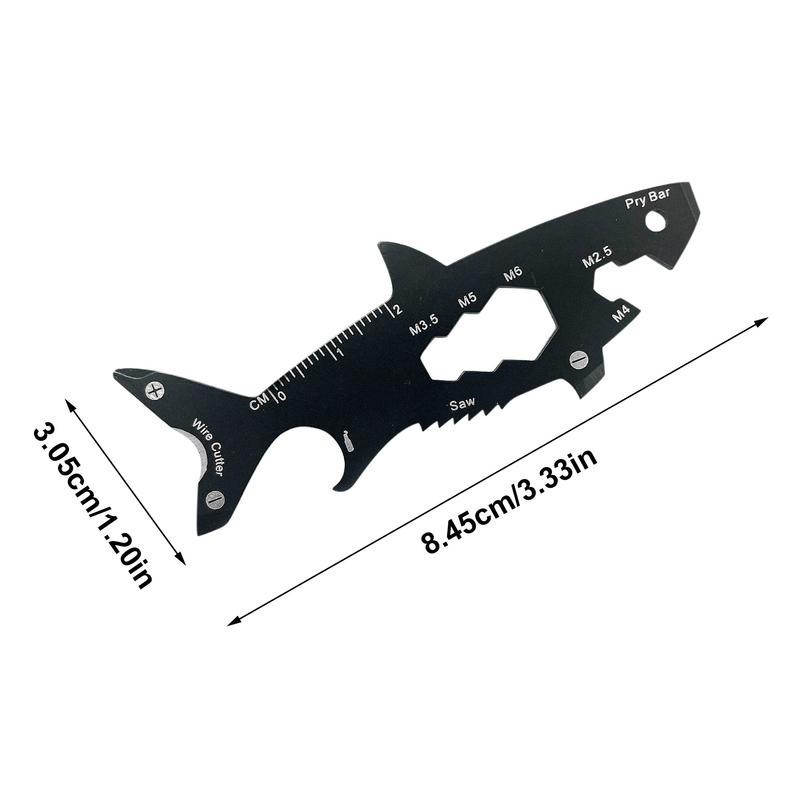 Shark Shaped Bottle Opener 15 in 1 multi-Tool Stainless Multi-function Keychain