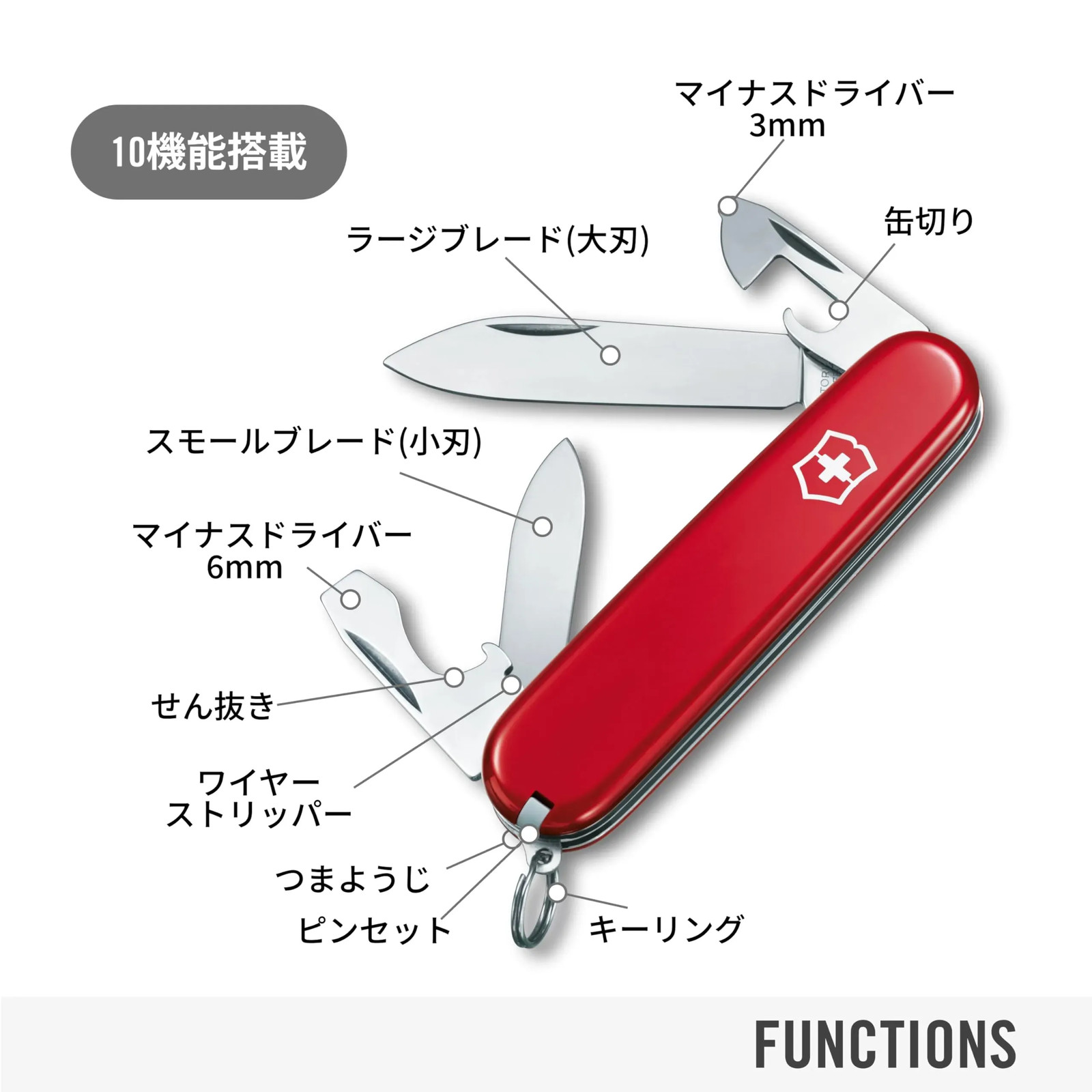 Japan NEW VICTORINOX Recruit Knife Domestic Genuine 0.2503 Silver Red