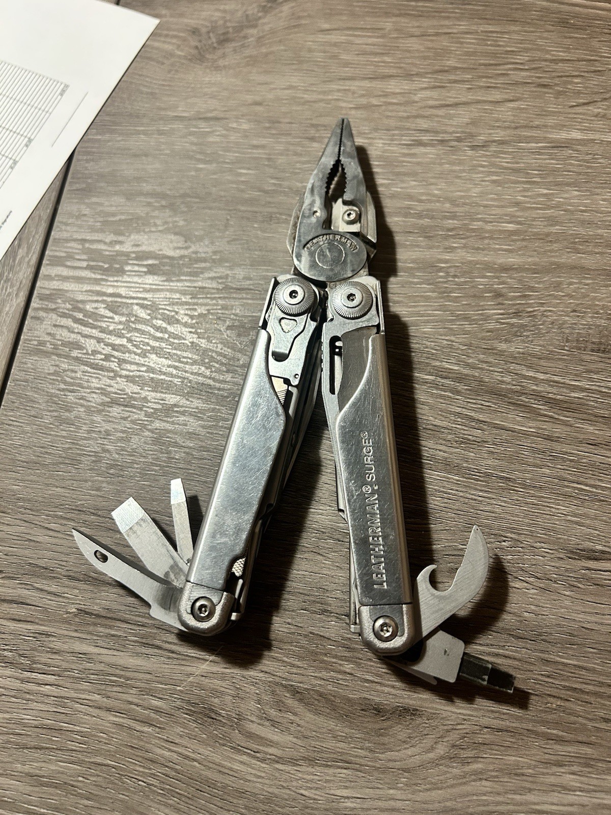 Leatherman Surge Multi-Tool Stainless Steel. Used No Saw