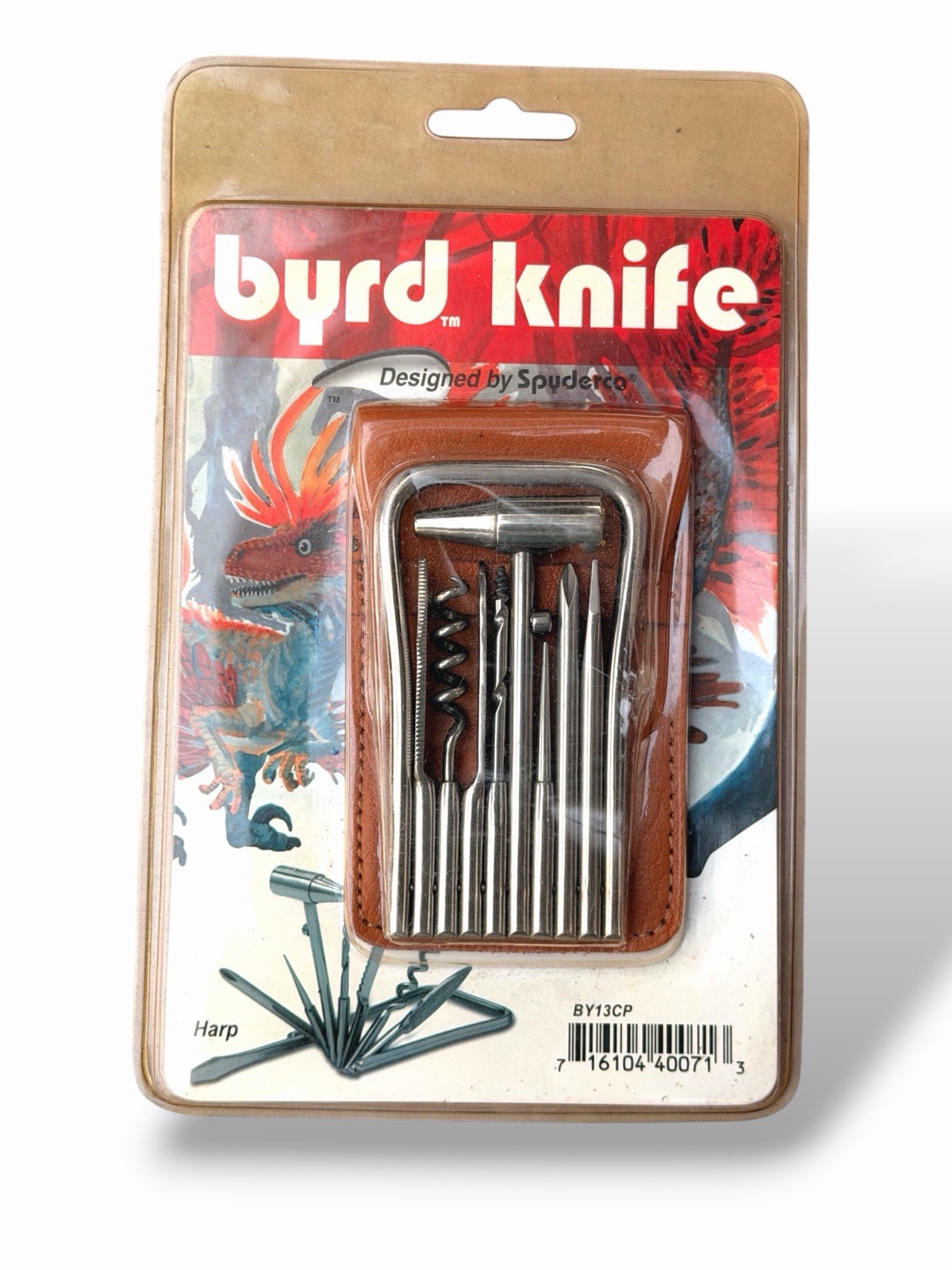 Sealed Discontinued Byrd Knife BY13 8-Tool Harp Multitool Spyderco Leather Case