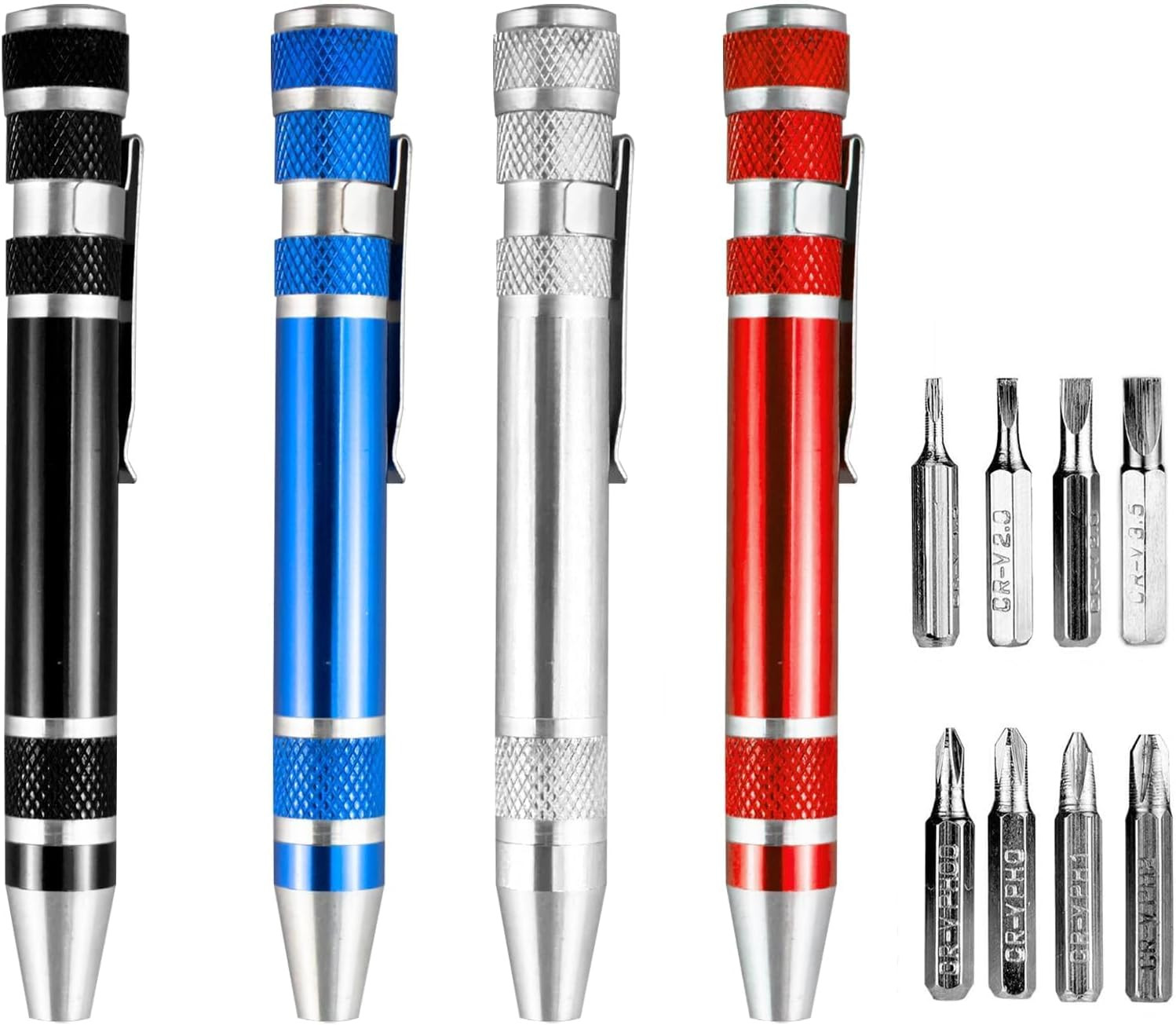 4 PCS 8 in 1 Multitool Pen Screwdriver Mini Set Handy Tool, Magnetic Portable Sc