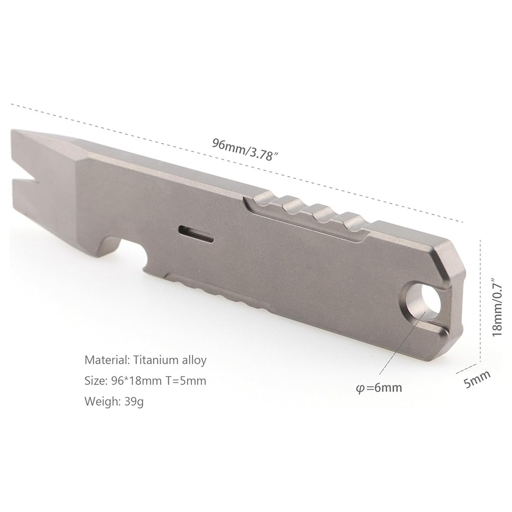 1 PCS Pry Bar Multi Tool Bottle Opener, Outdoor Tool Titanium Alloy D2M1