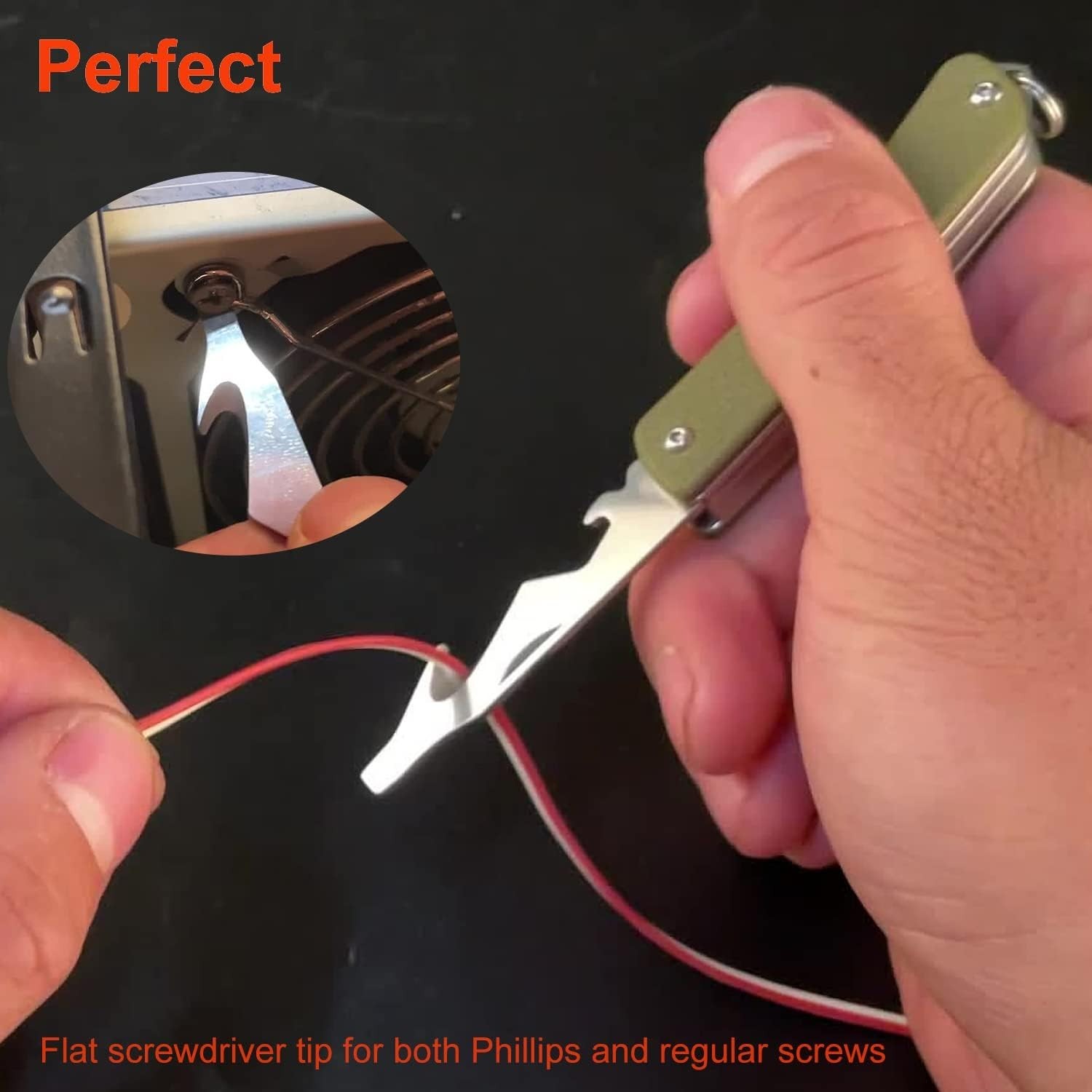 Portable Pocket Knife with 6 Functions Including Scissors and Screwdriver