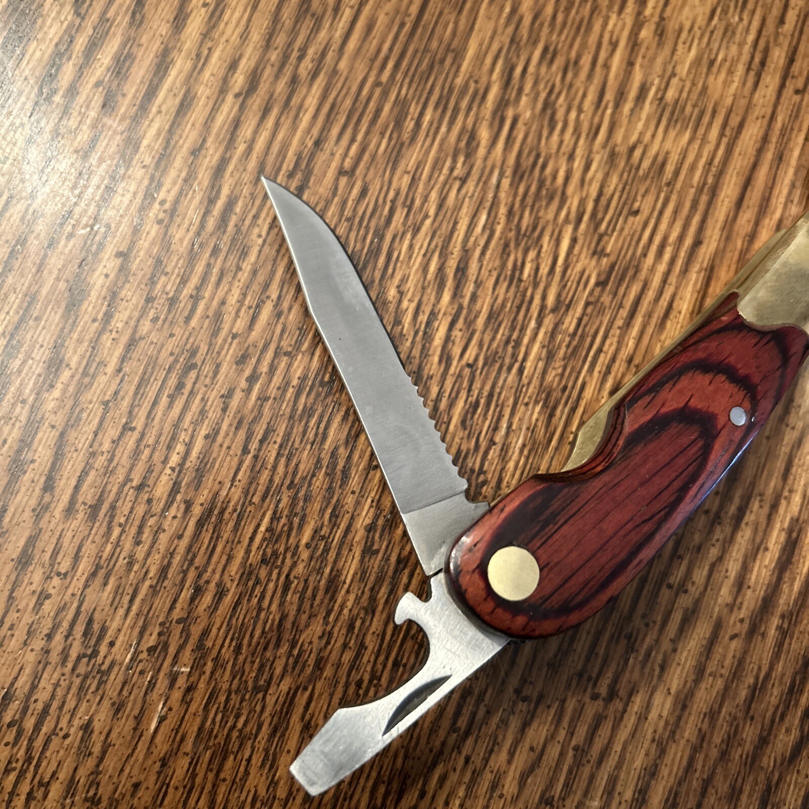 HUSKY 25 Years 25th Anniversary Limited Edition Multi-Tool Brass Wood VNTG READ