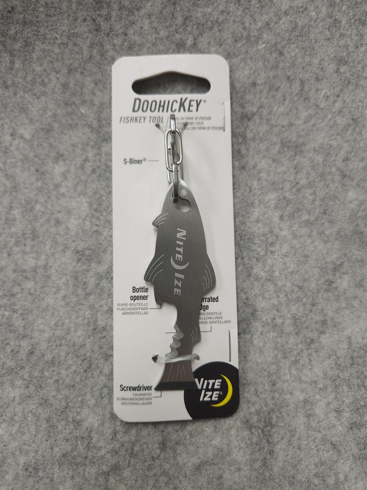 Nite Ize DoohicKey FishKey Key Tool Keychain Multi-Tool Stainless