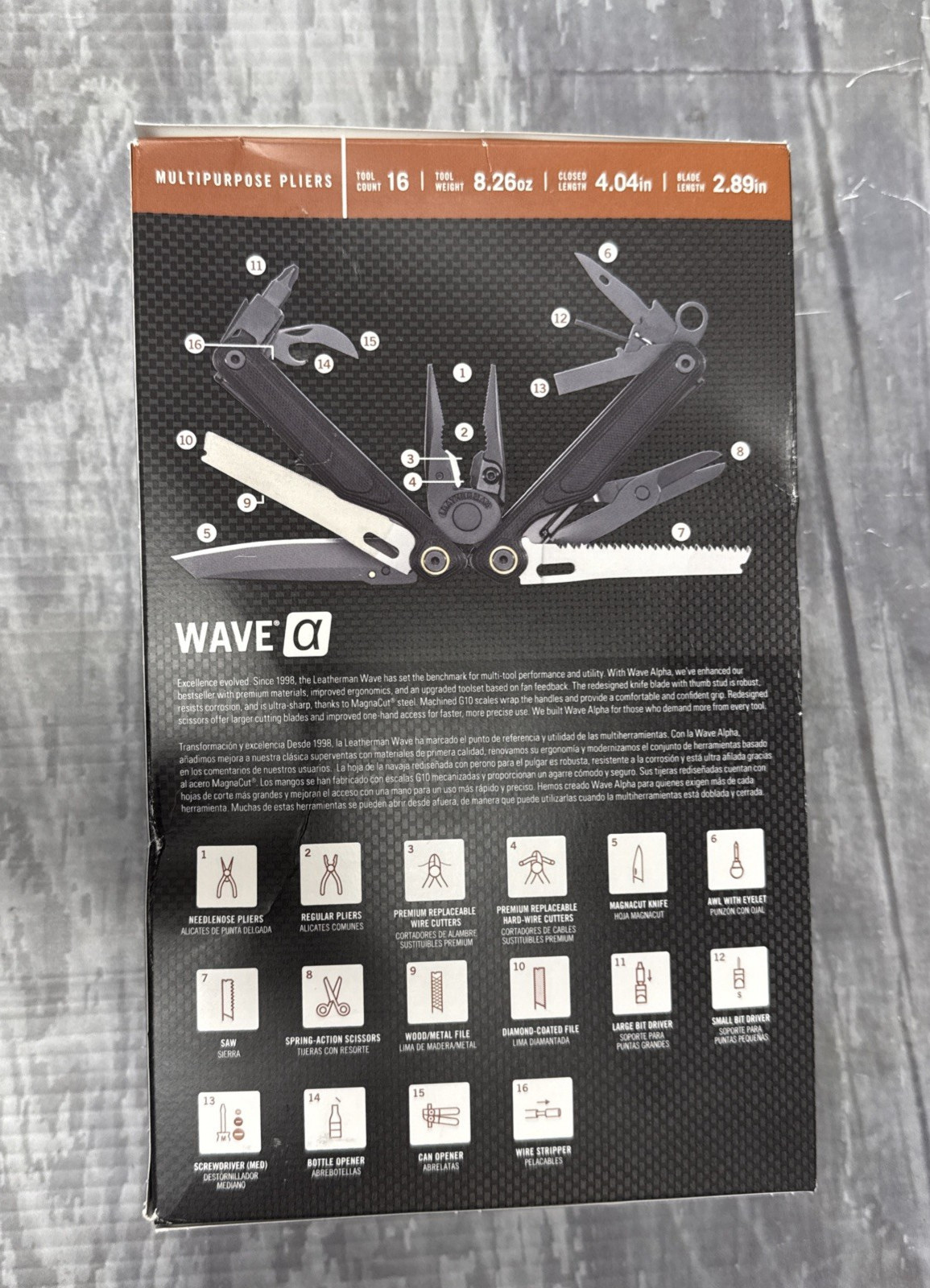 Leatherman Wave Alpha Obsidian 16 Tools Magnacut Blade G10 Handles 833333