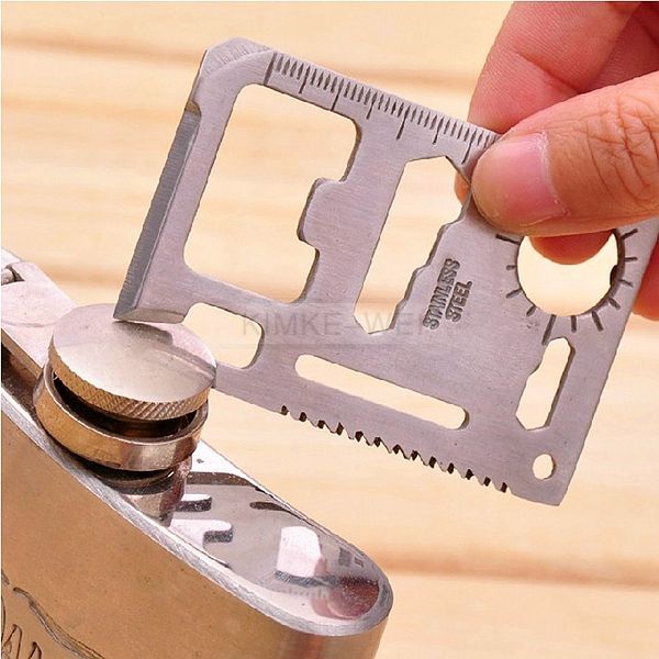 11in1 Edelstahl Kreditkarte Messer Multitool Outdoor Überleben Camping Werkzeug
