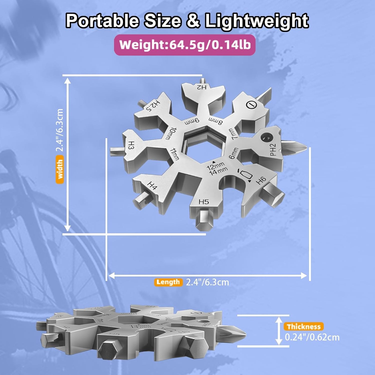 18 in 1 Snowflake Multi Tool, Phillips Flat Screwdriver Kit/Wrench/Bottle