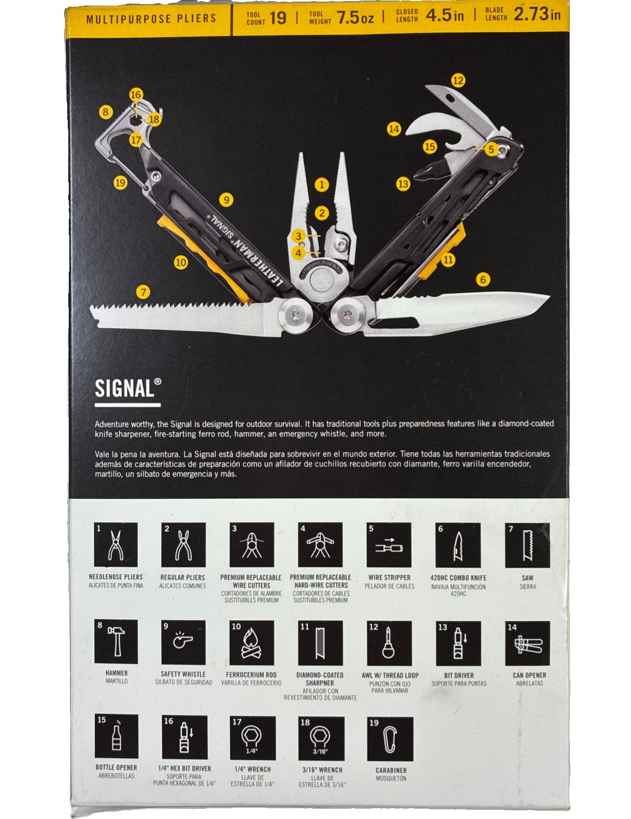 LEATHERMAN Signal 19-in-1 Multi-tool for Outdoors Camping Hiking Fishing