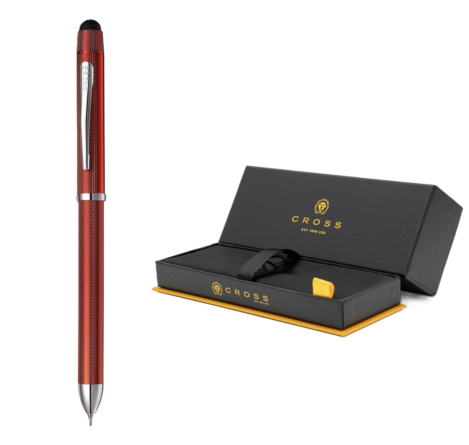 Tech3+ with Sophisticated Brushed Red Diamond Pattern Finish Barrel, 0.5mm Pe…