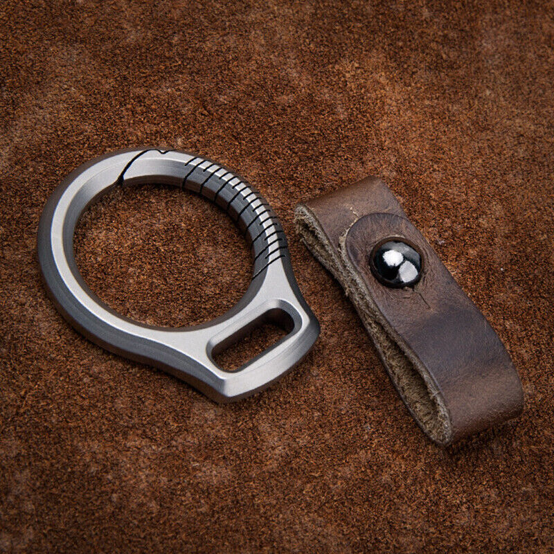EDC Titanium Alloy Leather Porable Hanging Buckle Car Keychain Key Belt Waist