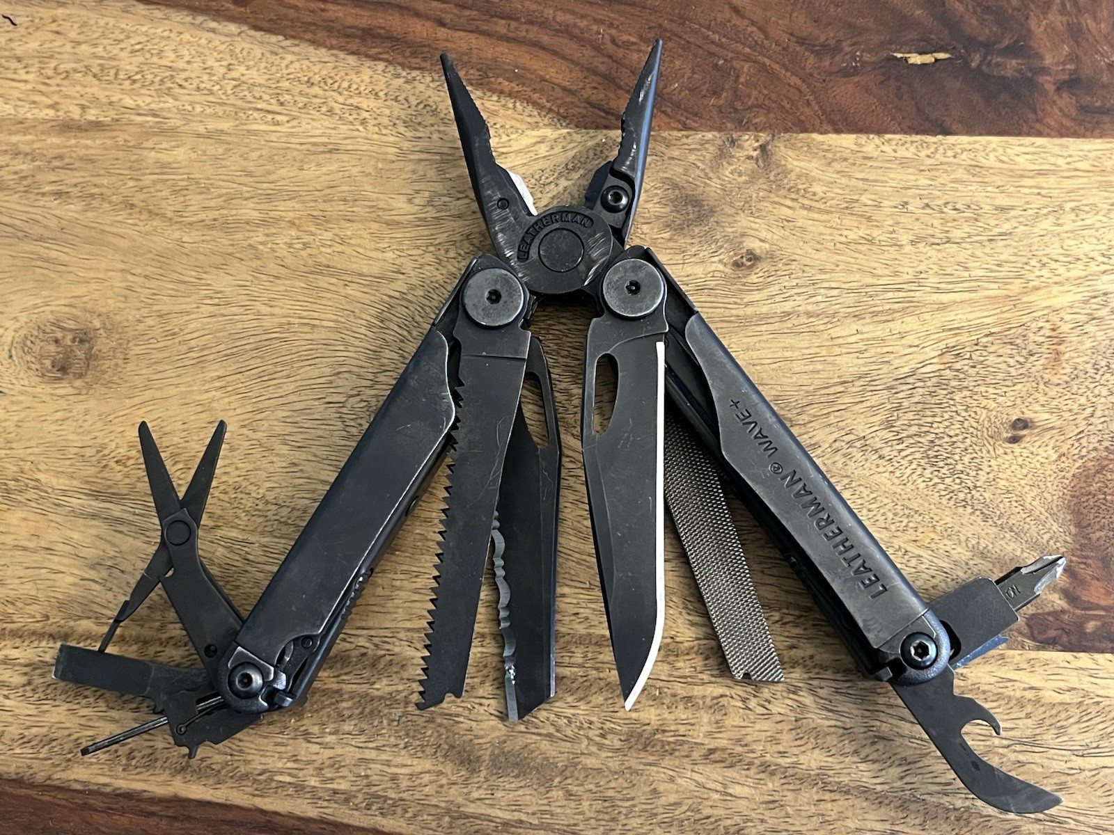 2021 Leatherman Wave Plus Black Oxide Multi-Tool EXCELLENT!!! w/Beautiful Sheath