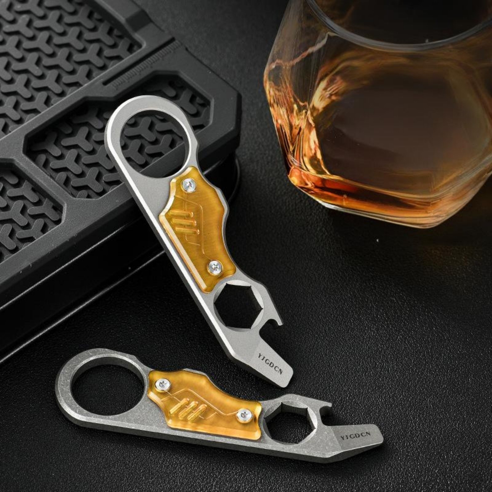 Titanium Alloy EDC Pry Bar Multi Tool Bottle Opener Wrench Outdoor Camping Tool