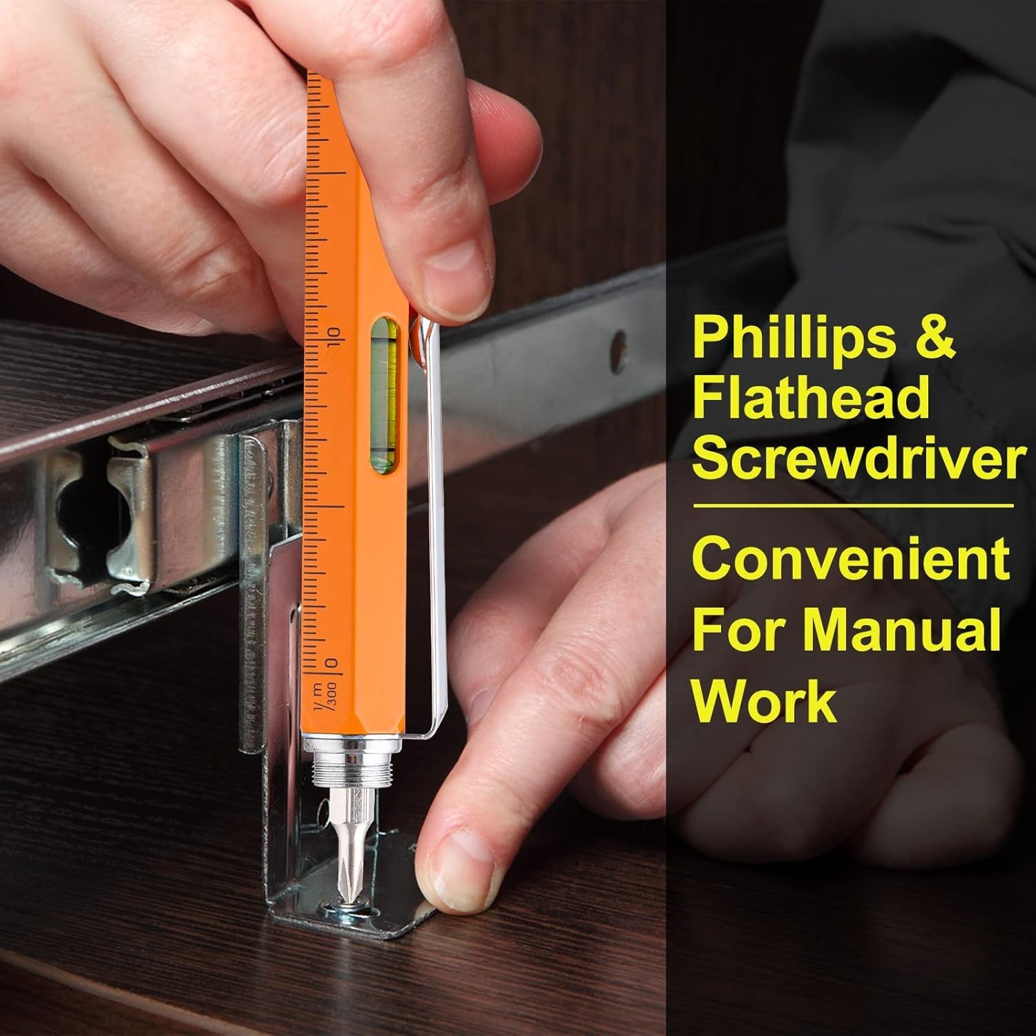 VIBELITE 11 in 1 Multitool ORANGE Pen Set with LED, Stylus, Level, Screwdriver